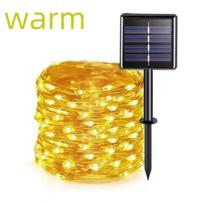 Lauko saulės girlianda 300/200/100/50 LED pasakų girlianda 8 režimai Sodo kiemo medžio Kalėdų vakarėlio Vandeniui atspari varinė viela Lempa 12m100led balta