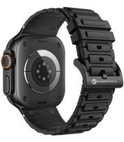 Juoda apyrankė Apple Watch (44 / 45 / 46 / 49 mm) laikrodžiams "Forcell Silicone Strap"