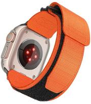 Oranžinė apyrankė Apple Watch (44 / 45 / 46 / 49 mm) laikrodžiams "Forcell Outdoor Sport Velcro Nylon"