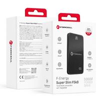 Išorinė baterija su MagSafe Forcell F-Energy SuperSlim F5K8 QC4.0 PD3.0 15W 5000 mAh juoda