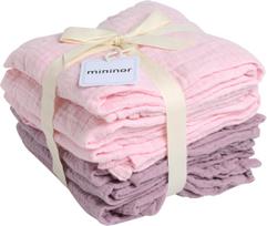 Mininor Global Aps Mininor Global - Organic Muslin Cloth - 6pcs Rose/Heath flower  (10264)