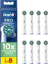 Oral B - Pro Cross Action Toothbrush Heads - White - 8 Counts