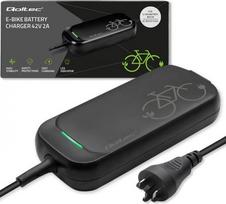 Qoltec Pro Charger for Bosch Electric Bike | 36V | 42V Output | 2A | Bosch Plug | Waterproof | Includes Power Cable