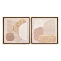 3D paveikslai su rėmeliu/tapyba ant drobės 2 vnt. 40x40 cm Astratto – Premier Housewares