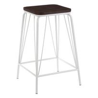 Baltos spalvos/tamsios natūralios spalvos iš guobos masyvo taburetė District – Premier Housewares