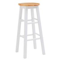 Baltos spalvos/natūralios spalvos iš kaučiukmedžio masyvo baro taburetė (sėdynės aukštis 74 cm) Chester – Premier Housewares