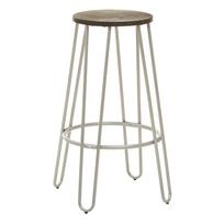 Sidabrinės spalvos/natūralios spalvos iš guobos masyvo baro taburetė (sėdynės aukštis 75 cm) District – Premier Housewares