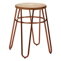 Natūralios spalvos/rožinio aukso spalvos iš guobos masyvo taburetė District – Premier Housewares