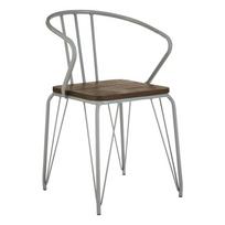 Pilkos spalvos/tamsios natūralios spalvos iš guobos masyvo valgomojo kėdė District – Premier Housewares