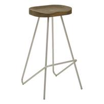 Sidabrinės spalvos/natūralios spalvos iš guobos masyvo baro taburetė (sėdynės aukštis 78 cm) District – Premier Housewares