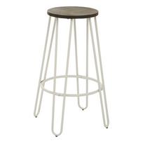 Baltos spalvos/natūralios spalvos iš guobos masyvo baro taburetė (sėdynės aukštis 75 cm) District – Premier Housewares