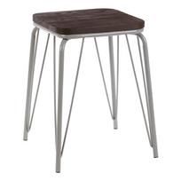 Pilkos spalvos/tamsios natūralios spalvos iš guobos masyvo taburetė District – Premier Housewares