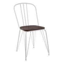 Baltos spalvos/natūralios spalvos iš guobos masyvo valgomojo kėdė District – Premier Housewares