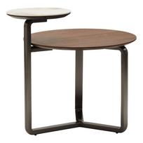 Rudos spalvos iš eukalipto masyvo apvalios formos kavos staliukas 55x67 cm Imperia – Premier Housewares