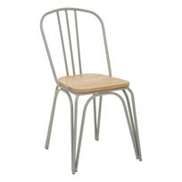 Pilkos spalvos/natūralios spalvos iš guobos masyvo valgomojo kėdė District – Premier Housewares