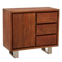 Tamsios natūralios spalvos iš akacijos masyvo šoninė spintelė 92x82x40 cm Simla – Premier Housewares