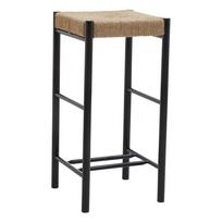 Juodos spalvos/natūralios spalvos iš buko masyvo baro taburetė (sėdynės aukštis 72 cm) Bandar – Premier Housewares