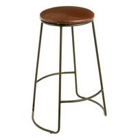 Juodos spalvos/rudos spalvos iš audinio baro taburetė (sėdynės aukštis 64 cm) Brixton – Premier Housewares