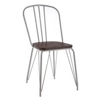 Pilkos spalvos/tamsios natūralios spalvos iš guobos masyvo valgomojo kėdė District – Premier Housewares