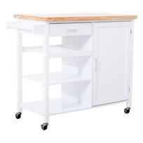 Iš kaučiukmedžio masyvo virtuvės sala ant ratukų 48x105 cm Frankfurt – Premier Housewares