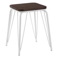 Baltos spalvos/tamsios natūralios spalvos iš guobos masyvo taburetė District – Premier Housewares