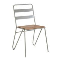 Pilkos spalvos/natūralios spalvos iš guobos masyvo valgomojo kėdė District – Premier Housewares