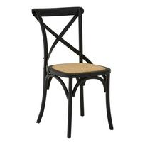 Juodos spalvos iš ąžuolo masyvo valgomojo kėdė Lyon – Premier Housewares