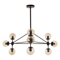 Juodos spalvos iš metalo kabantis šviestuvas su stiklo gaubtu Abira – Premier Housewares