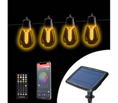 Reguliuojama saulės LED girlianda 25xLED/1,5W/3,7/5V 2200 mAh 15 m IP65 juoda + nuotolinis pultas