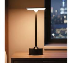 Įkraunama reguliuojamo ryškumo LED stalinė lempa NEW YORK LED/1,8W/5V 1200 mAh juoda