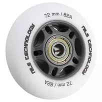 PU 72x24 82A balta matinė (4 vnt.) + ABEC-9 (8 vnt.) rinkinys NILS EXTREME