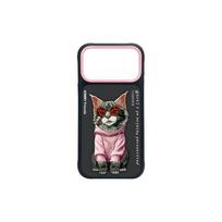 Viedtālruņa aizmugurējais vāciņš Apple iPhone 17 Pro Glasses Cool Cat Black