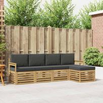 Lauko sofos komplektas 5 pcs Balta ir antracito