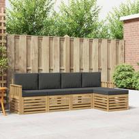 Lauko sofos komplektas 5 pcs Balta ir antracito