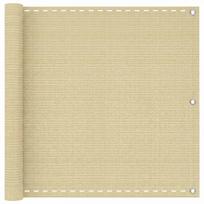Balkono Ekranas Smėlio 75 x 700 cm HDPE ir aliuminis