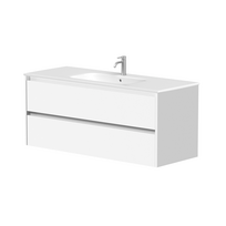 Vonios kambario spintelė Kame City 120cm 2 stalčiai, be kriauklės, Balti profiliai, Baltas matinė BU/12-3DR/D02P3