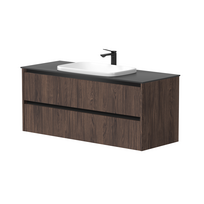 Vonios spintelė Kame City 120cm 2 stalčiai, be kriauklės, juodi profiliai Rudos ąžuolo BU/12-3DR/20P2