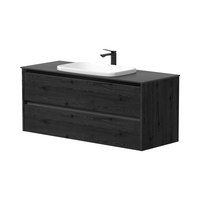 Vonios kambario spintelė Kame City 120cm 2 stalčiai, be kriauklės, juodi profiliai Juodasis ąžuolas BU/12-3DR/1P2