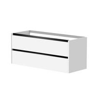 Vonios spintelė Kame City 120cm 2 stalčiai, dviguba, Juodi Profiliai Baltas Matinis BUD/12-3DR/D02P2