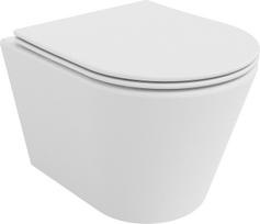 Prekė su pažeista pakuote. Unitazas, pakabinamas Mexen Rico Rimless Slim Duroplast, su dangčiu, 365 mm x 480 mm