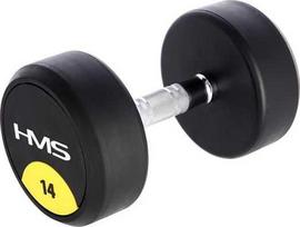 HMS HG PRO rubberized dumbbell 1 x 14 kg.