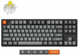 Klaviatūra Keychron K8 Max QMK K8M-J4, Anglų (US), juoda sp./geltona sp.