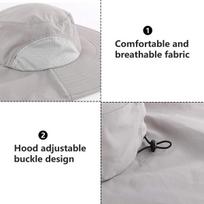 Women's hats,Outdoor Mens UPF 50+ Sun Protection Cap Wide Brim Fishing Hat with Neck Flap，Hiking Hats for Men,Light gray