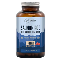 Paleo Powders natūralūs liofilizuoti laukinių lašišų ikrai OMEGA 3, 180 kaps.+ DOVANA