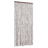 Užuolaida nuo musių, taupe ir balta, 90x200cm, šenilis CFE2170281