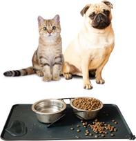 Padėkliukas augintiniams, maisto dubenėliams, silikoninis, juodas