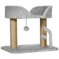 Kačių draskyklė su platforma, 42 cm, šviesiai pilka