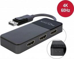 Delock DeLOCK DisplayPort 1.4 > 3x HDMI MST skirstytuvai, skirstytuvai ir jungikliai | 87770 | 4043619877706