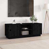 TV staliukas Televizoriaus spintelė, juoda, 110x35x40,5cm, pušies masyvas