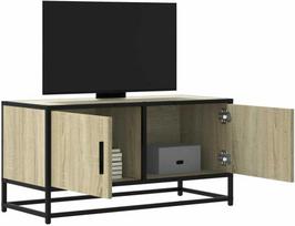 TV staliukas Televizoriaus spintelė, ąžuolo, 80x34,5x40cm, mediena/metalas